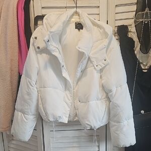 Love Tree Snowy White Puffer Jacket
